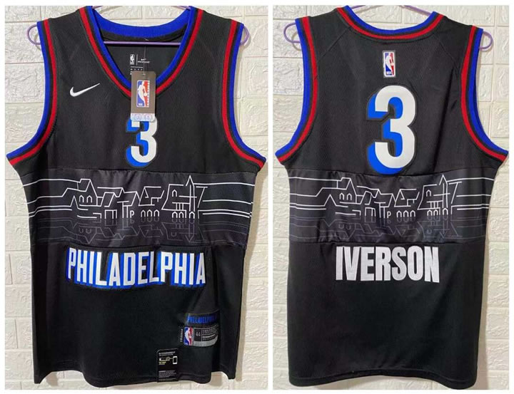 76ers 3 Allen Iverson Black 2020-21 City Edition Nike Swingman Jersey,We sell and wholesale 76ers 3 Allen Iverson Black 2020-21 City Edition Nike Swingman Jersey on line form chian!